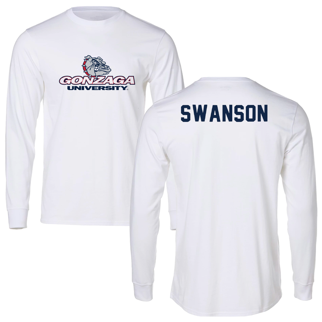 Gonzaga University TF and XC White Long Sleeve - Caden Swanson