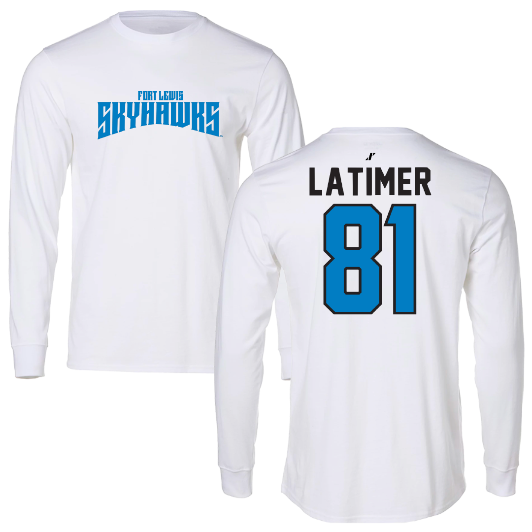 Fort Lewis College Football White Classic Performance Long Sleeve - #81 Solomon Latimer