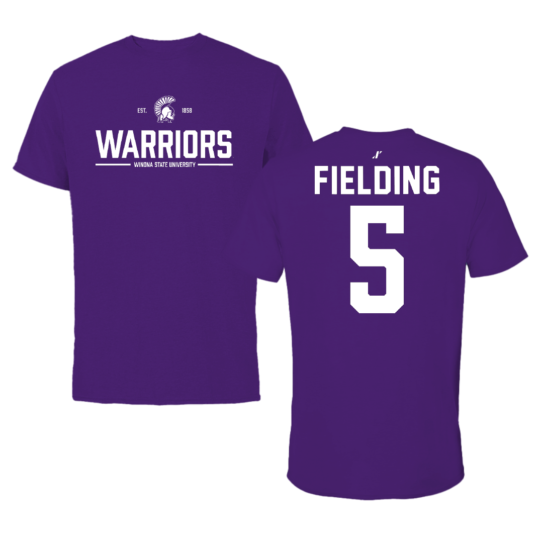 Winona State University Basketball Purple General Tee - #5 Devon Fielding