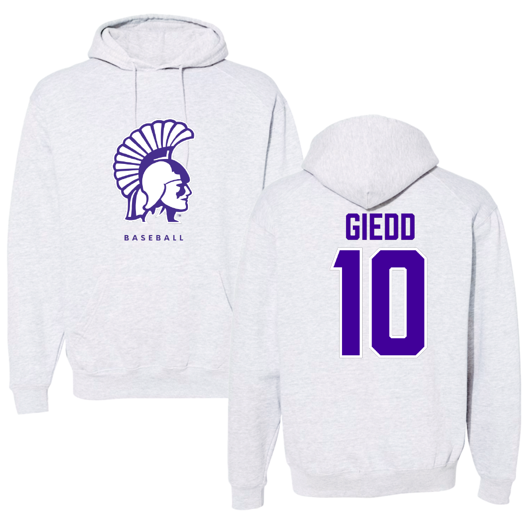Winona State University Baseball Gray Hoodie - #10 Theo Giedd