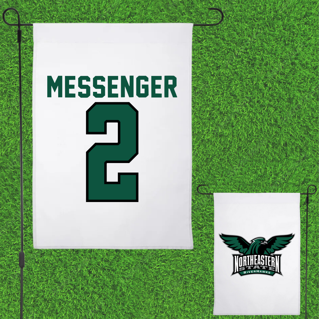 Northeastern State University Softball White Garden Flag - #2 Madelyn Messenger