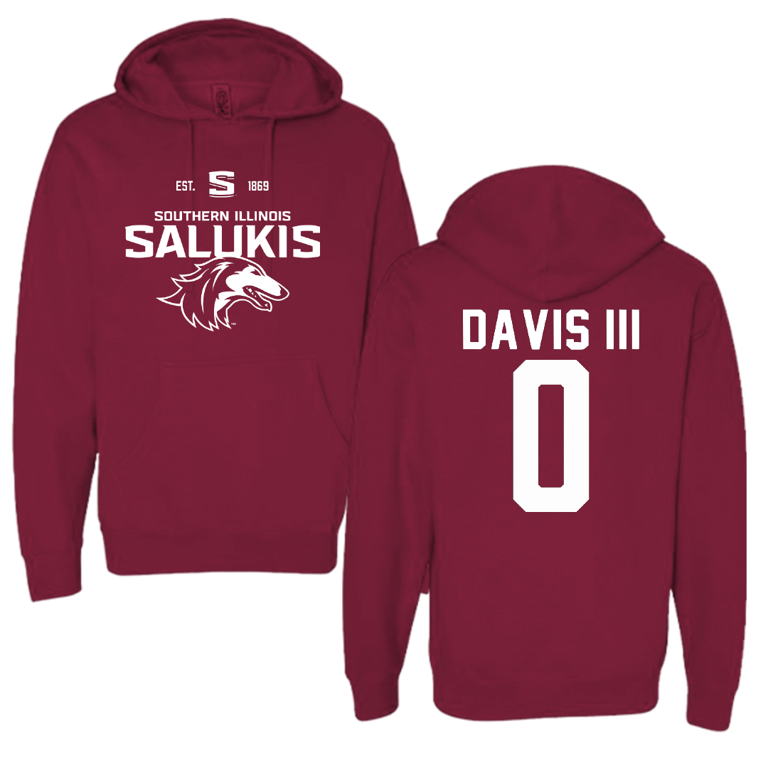 Southern Illinois University at Carbondale Football Maroon General Hoodie - #0 Vinson Davis III