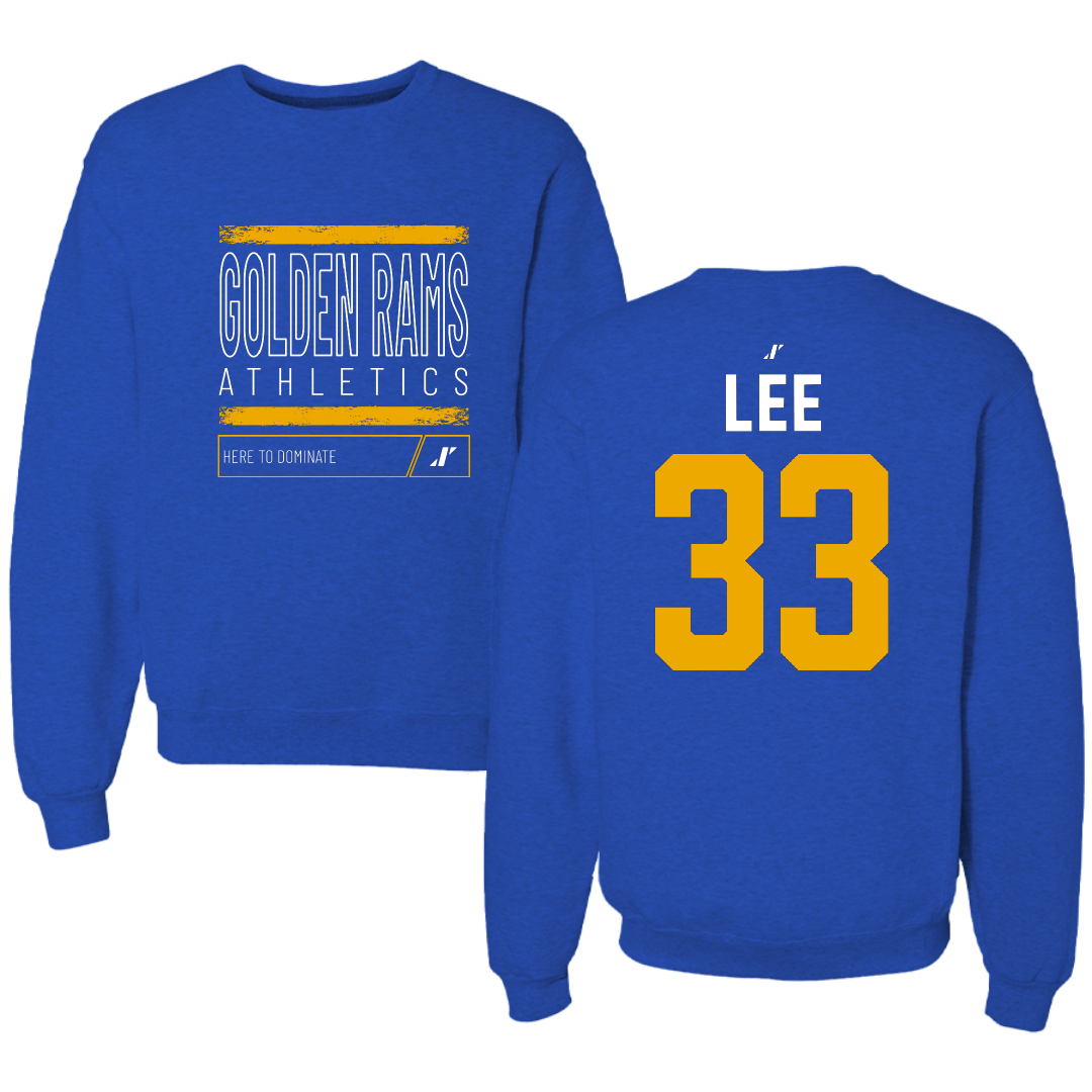 Albany State University Baseball Blue Dominate Crewneck - #33 Austin Lee