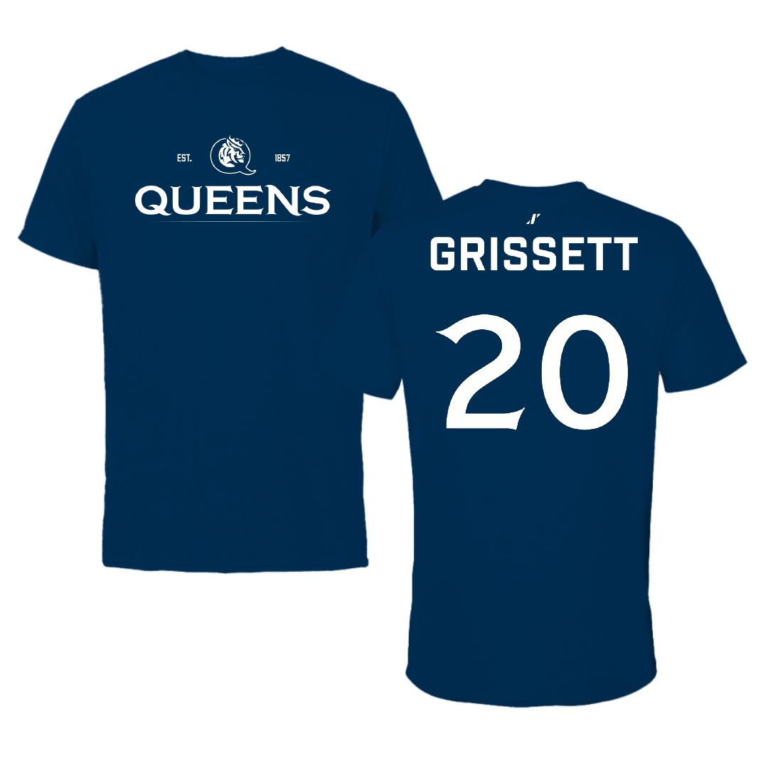 Queens University of Charlotte Lacrosse Navy General Performance Tee - #20 Elise Grissett