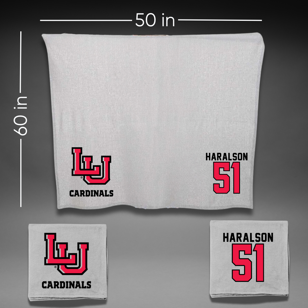 Lamar University Football Gray Blanket - #51 Alex Haralson