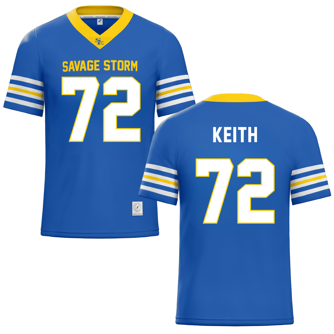 Southeastern Oklahoma State University Blue Football Jersey - #72 Garrett Keith