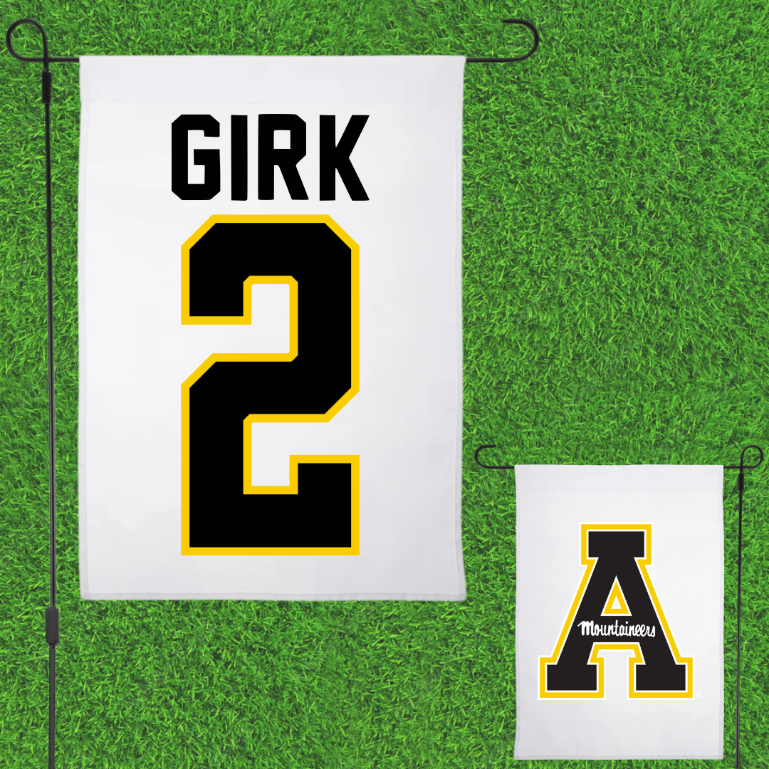 Appalachian State University Softball White Garden Flag - #2 Julia Girk