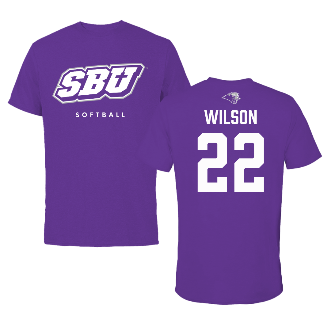 Southwest Baptist University Softball Team Purple Performance Tee - #22 Malea Wilson