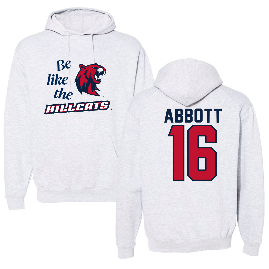 Rogers State University Baseball Light Gray Be Like Us Hoodie - #16 Cole Abbott