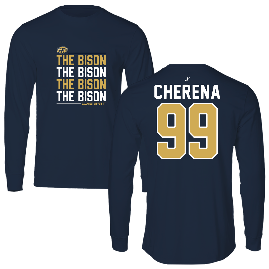 Gallaudet University Softball Navy General Long Sleeve - #99 Lou Cherena