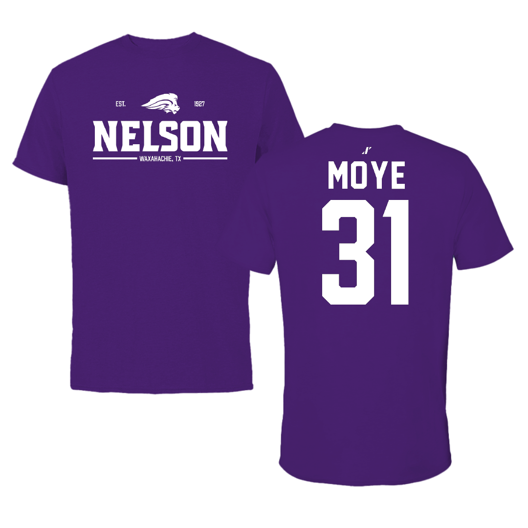Nelson University Baseball Purple General Tee - #31 Hamilton Moye