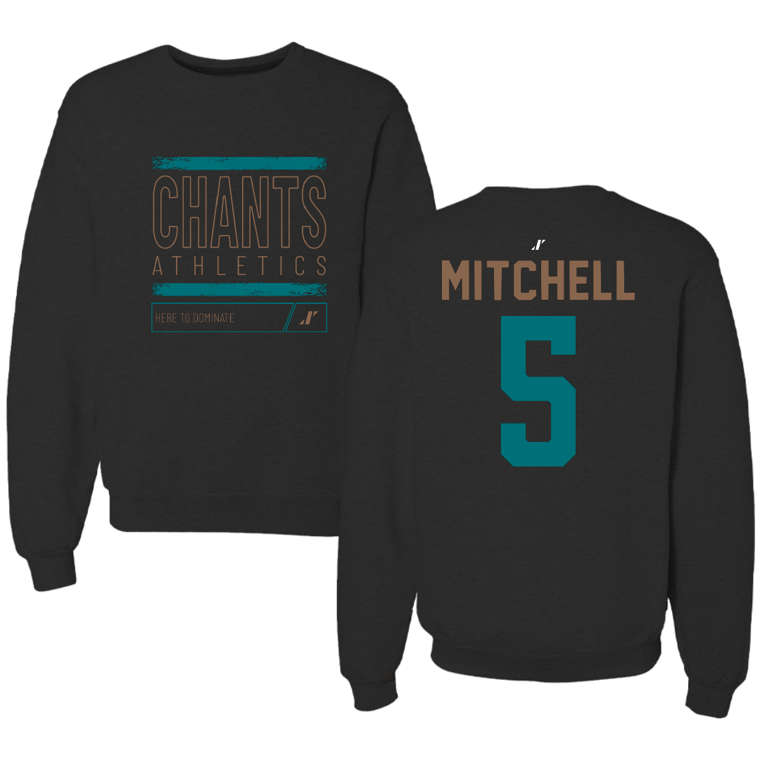Coastal Carolina University Baseball Black Dominate Crewneck - #5 Walker Mitchell