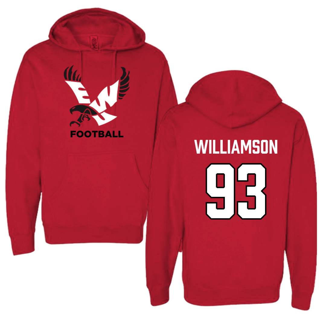 Eastern Washington University Football Red EWU Hoodie - #93 Ethan Williamson