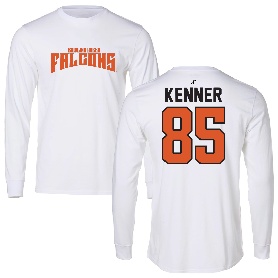 Bowling Green State University Football White Classic Performance Long Sleeve - #85 Travis Kenner
