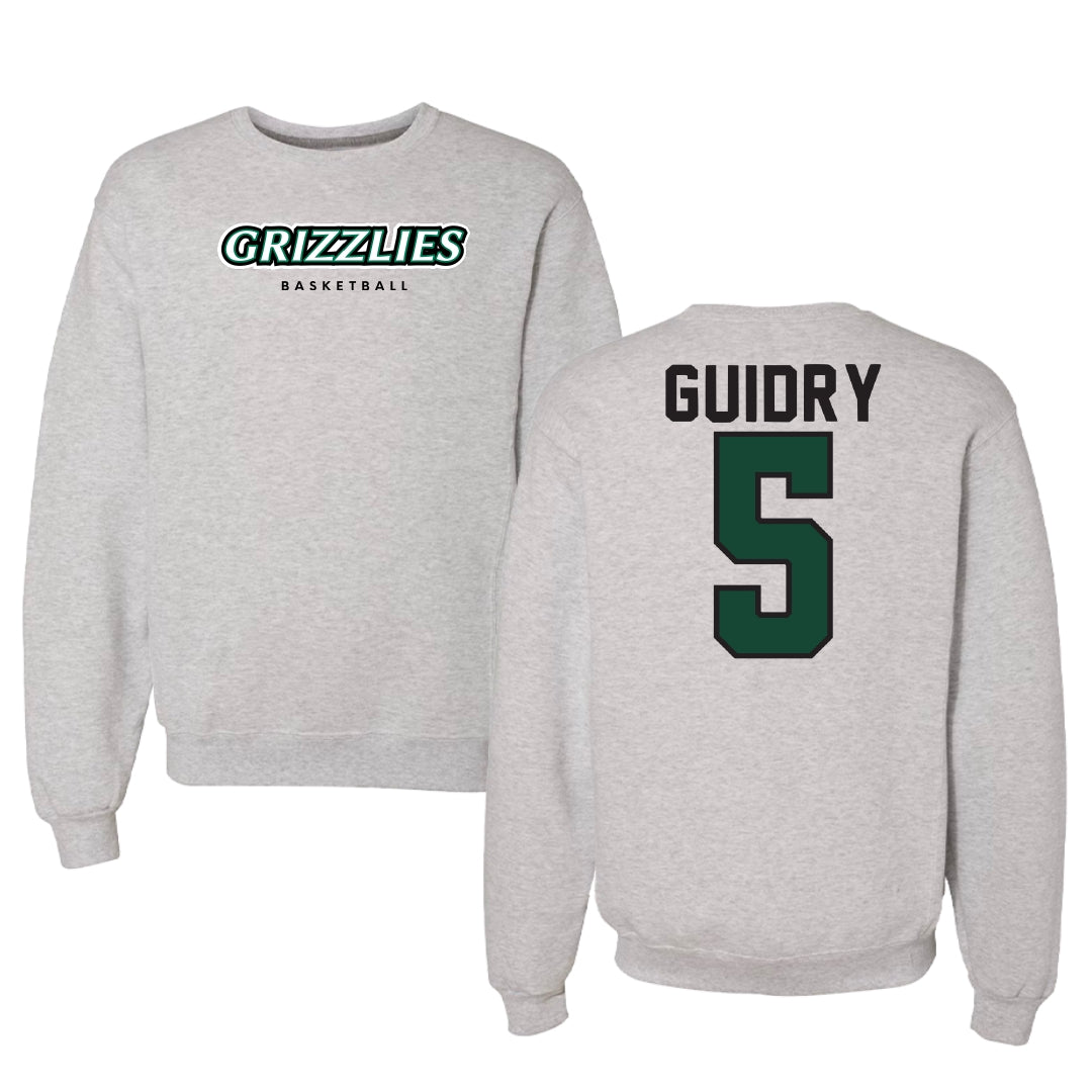 Adams State University Basketball Gray Grizzlies Crewneck - #5 Jerrick Guidry