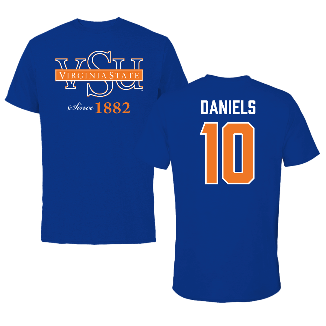 Virginia State University Lacrosse Blue Performance Tee - #10 Jamilah Daniels