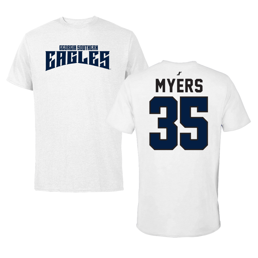 Georgia Southern University Baseball White Classic Performance Tee - #35 Jack Myers