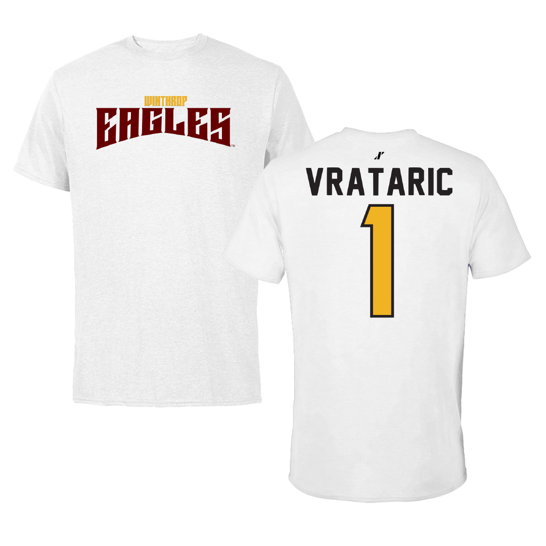 Winthrop University Soccer White Classic Tee - #1 Mia Vrataric