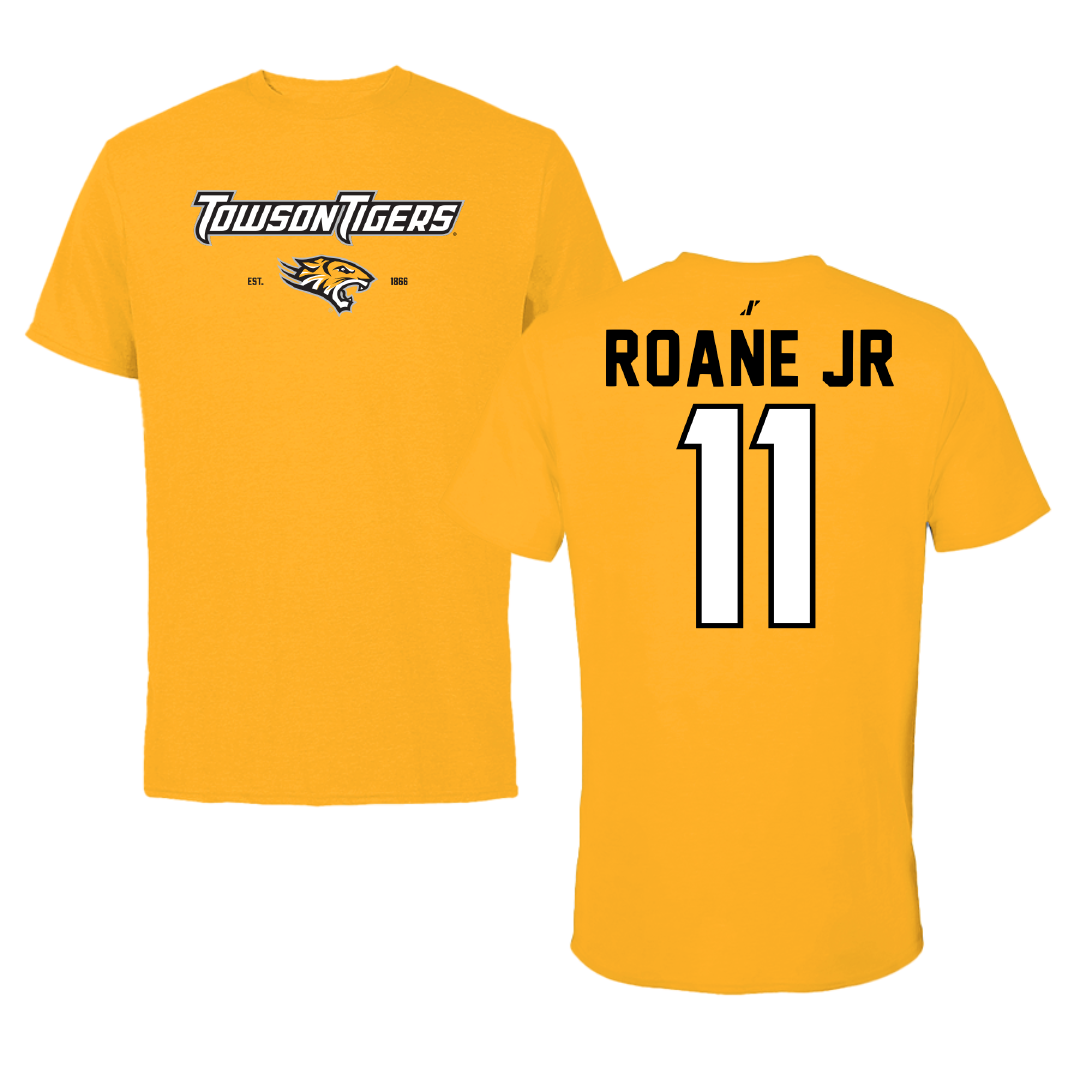 Towson University Football Gold General Performance Tee - #11 Rodney Roane Jr