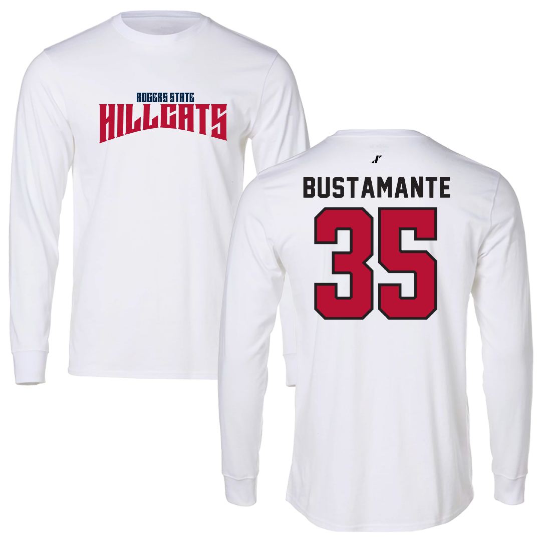 Rogers State University Soccer White Classic Long Sleeve - #35 Elijah Bustamante