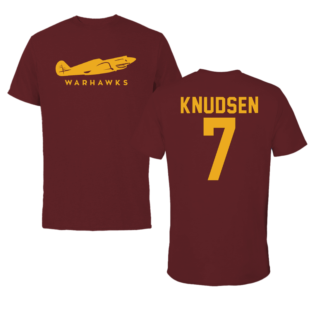University of Louisiana Monroe Football Maroon Tee - #7 Daniel Knudsen