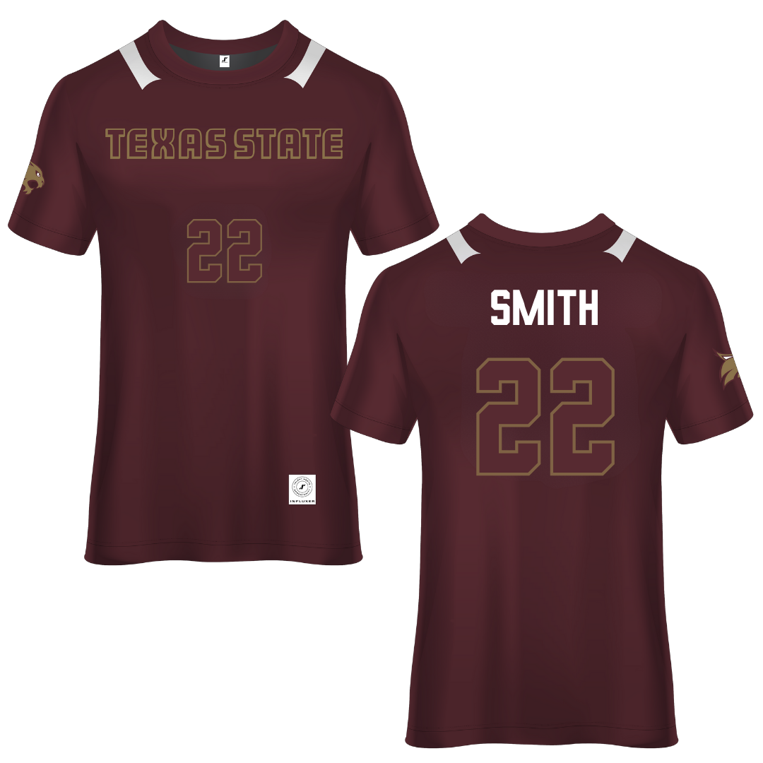 Texas State University Maroon Soccer Jersey - #22 Kaylie Smith
