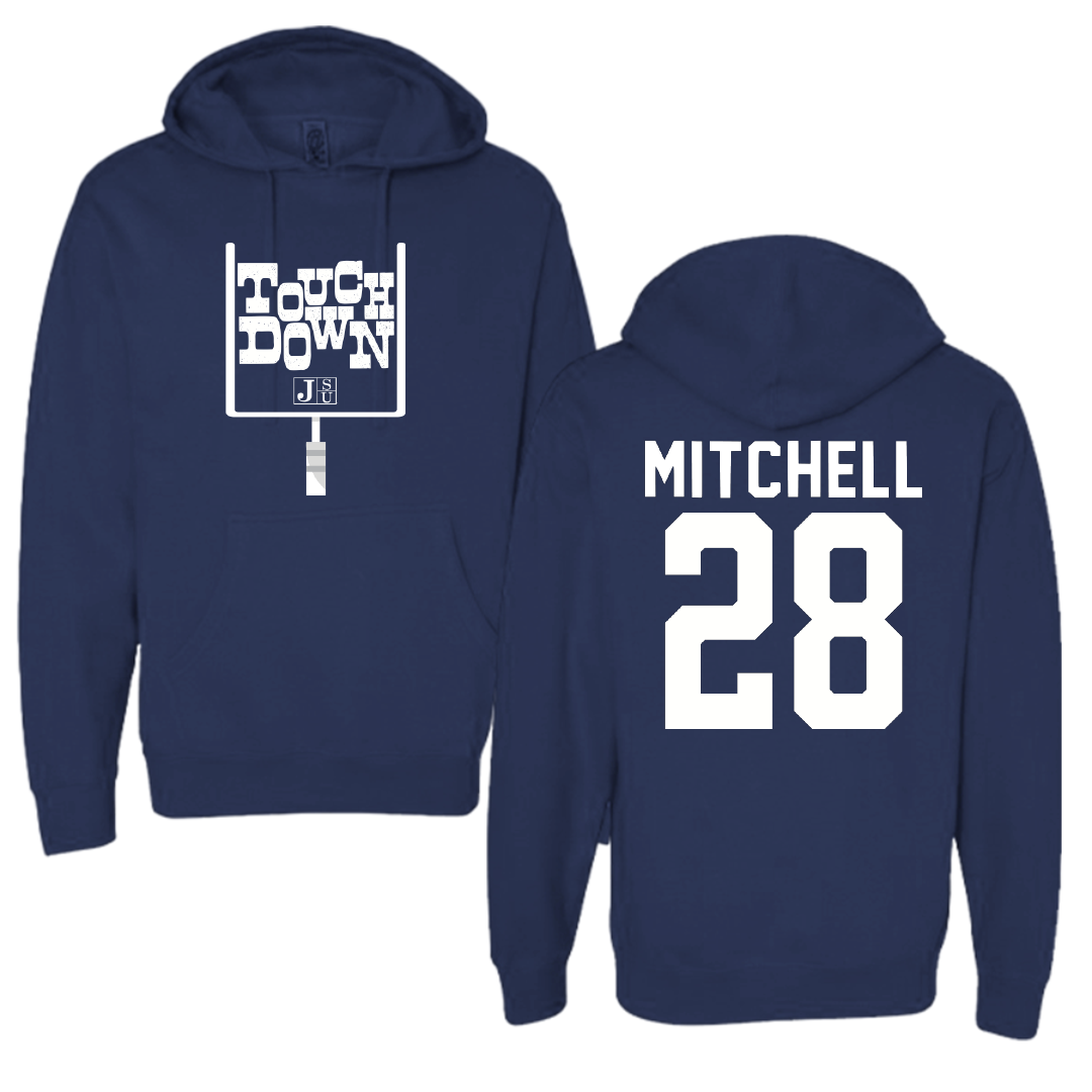 Jackson State University Football Navy Touchdown Hoodie - #28 Bruce Mitchell