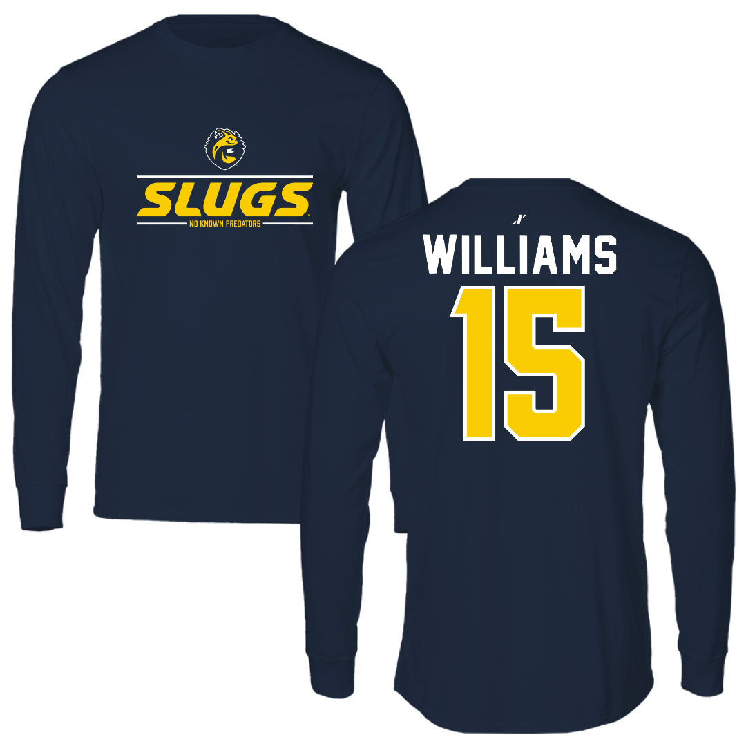 University of California-Santa Cruz Volleyball Navy General Performance Long Sleeve - #15 Ryan Williams