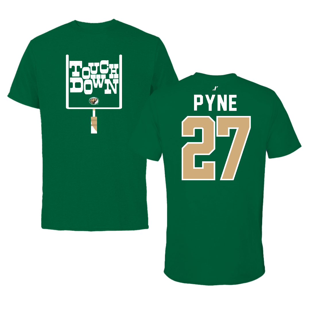 Bemidji State University Football Green Touchdown Performance Tee - #27 Vicar Pyne