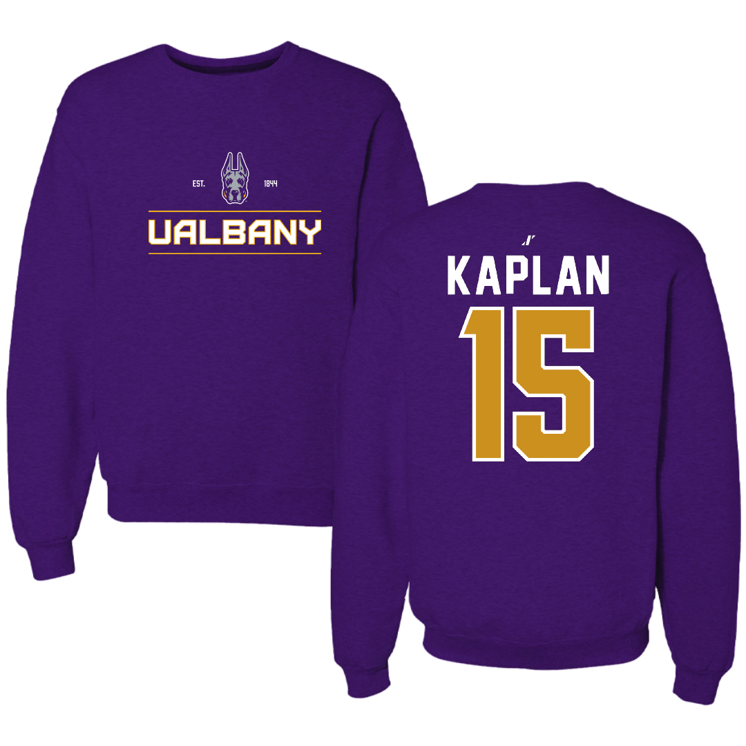 University at Albany Soccer Purple General Crewneck - #15 Ben Kaplan