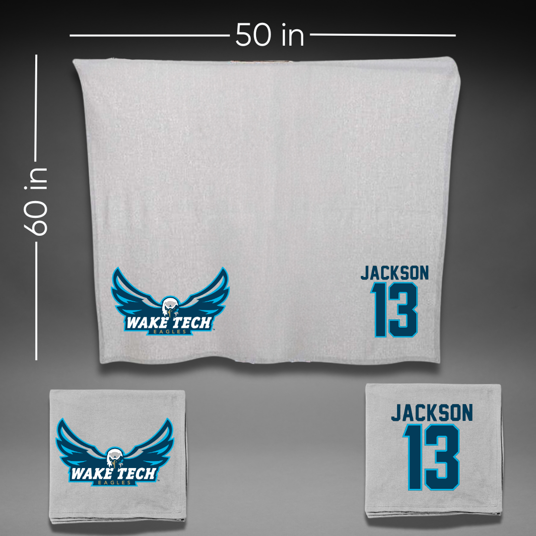 Wake Tech Community College Soccer Gray Blanket - #13 Daniel Jackson