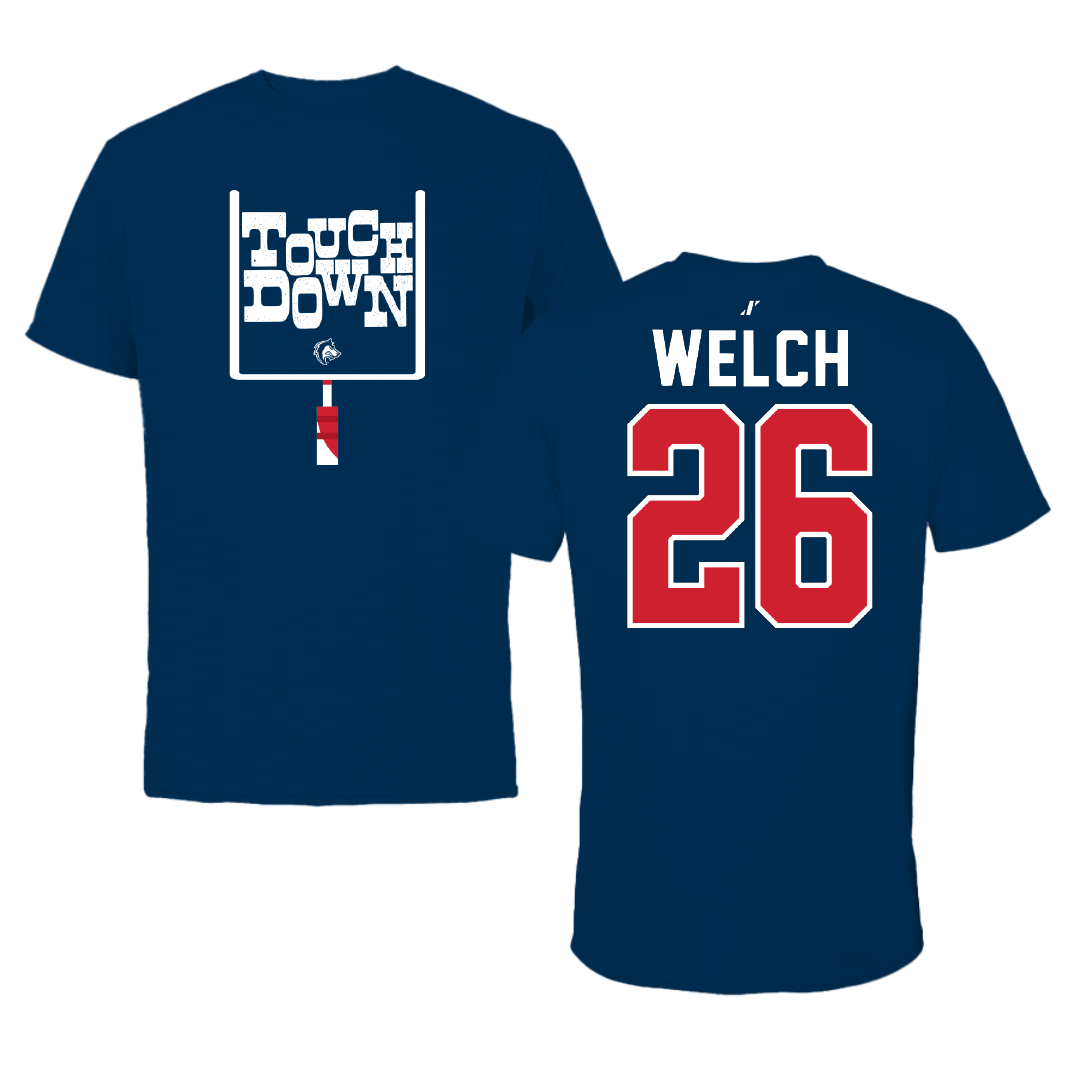 Colorado State University-Pueblo Football Navy Touchdown Tee - #26 Oliver Welch