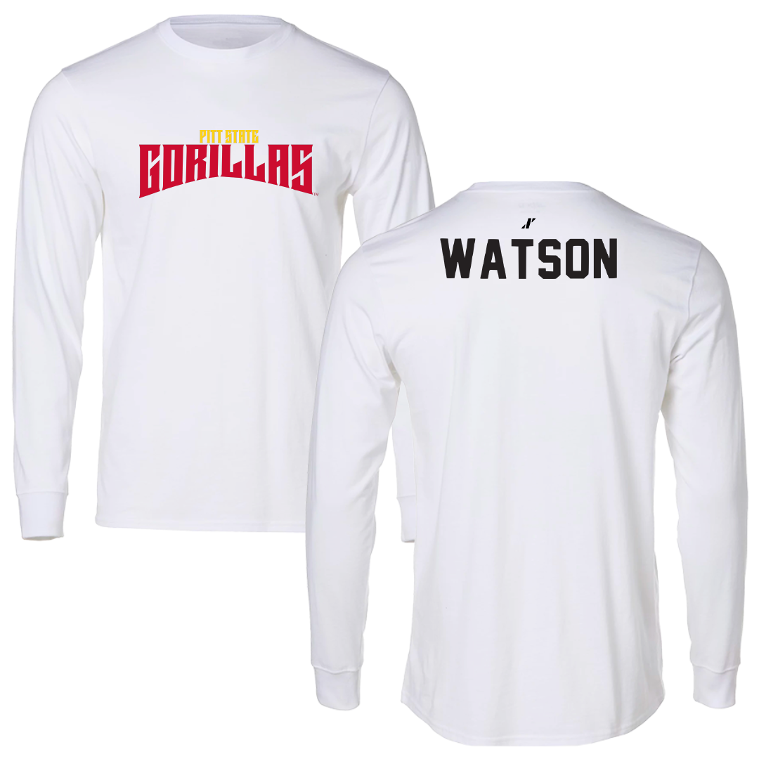 Pittsburg State University TF and XC White Classic Long Sleeve - Nate Watson