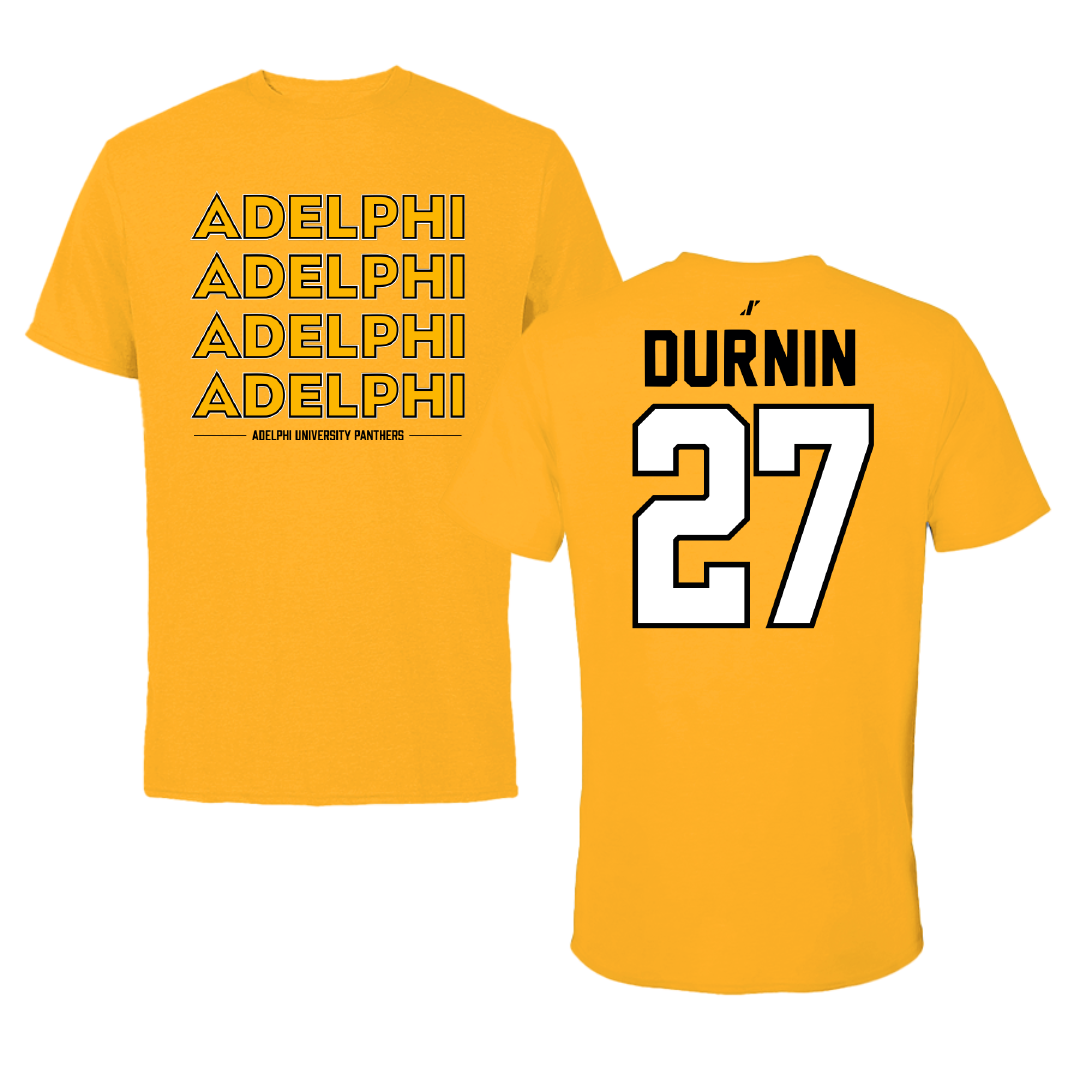 Adelphi University Lacrosse Gold General Performance Tee - #27 Ryan Durnin