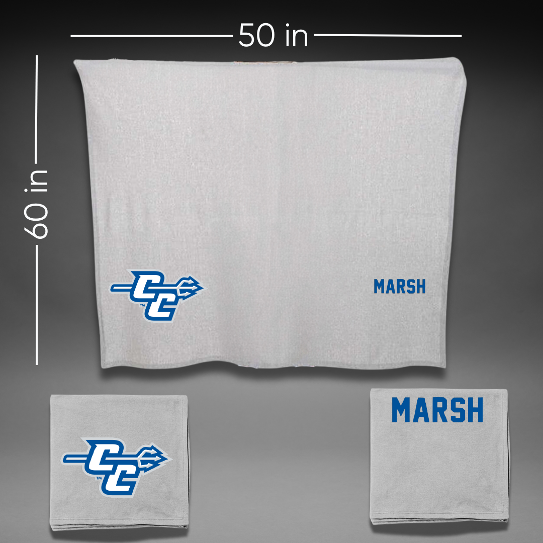 Central Connecticut State University Cheer Gray Blanket - Leilani Marsh