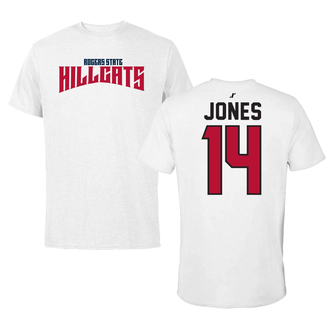 Rogers State University Soccer White Classic Tee - #14 Keiana Jones