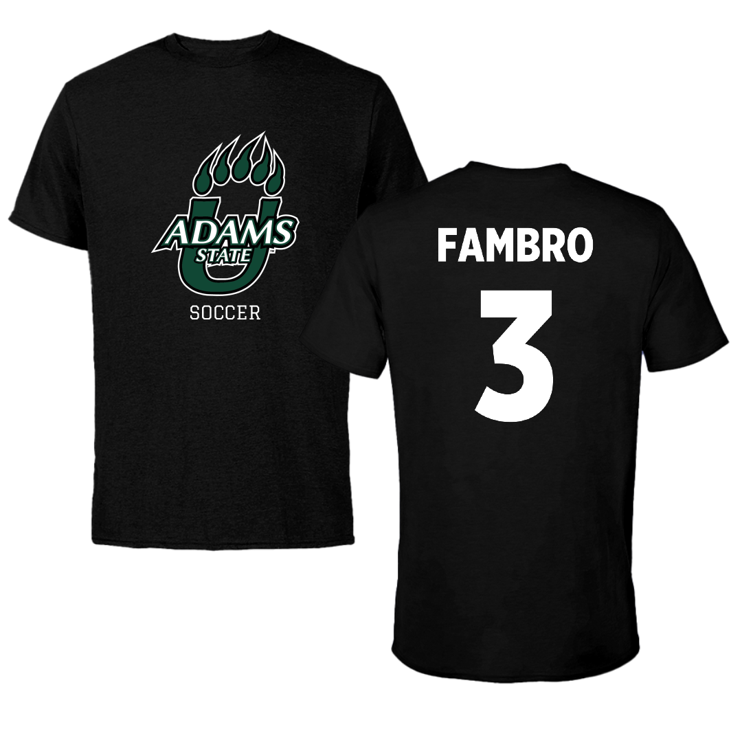 Adams State University Soccer Black State Performance Tee - #3 Jadon Fambro