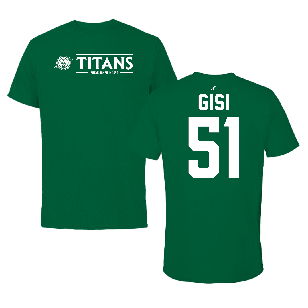 Illinois Wesleyan University Lacrosse Green General Tee - #51 Jake Gisi