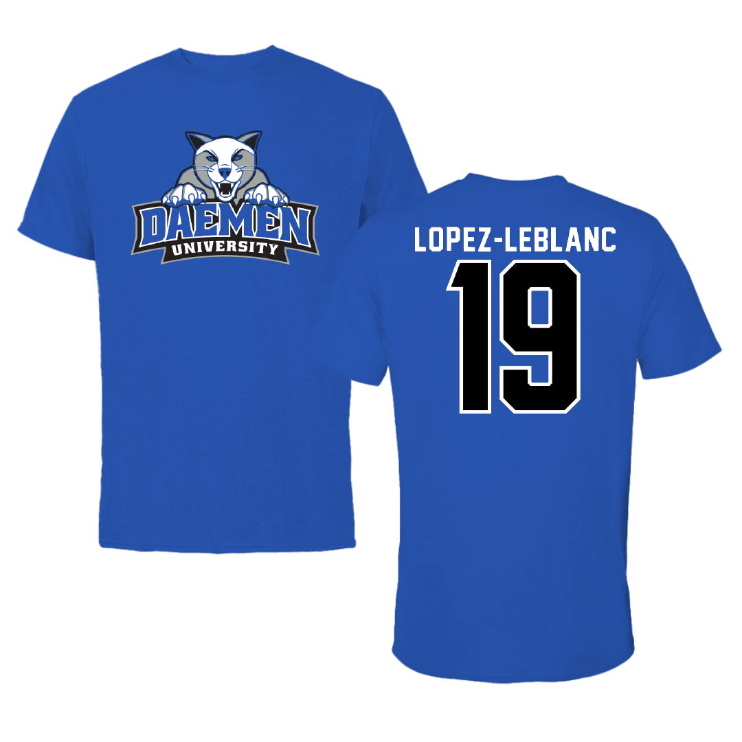 Daemen University Soccer Blue Performance Tee - #19 Jonathan Lopez-Leblanc