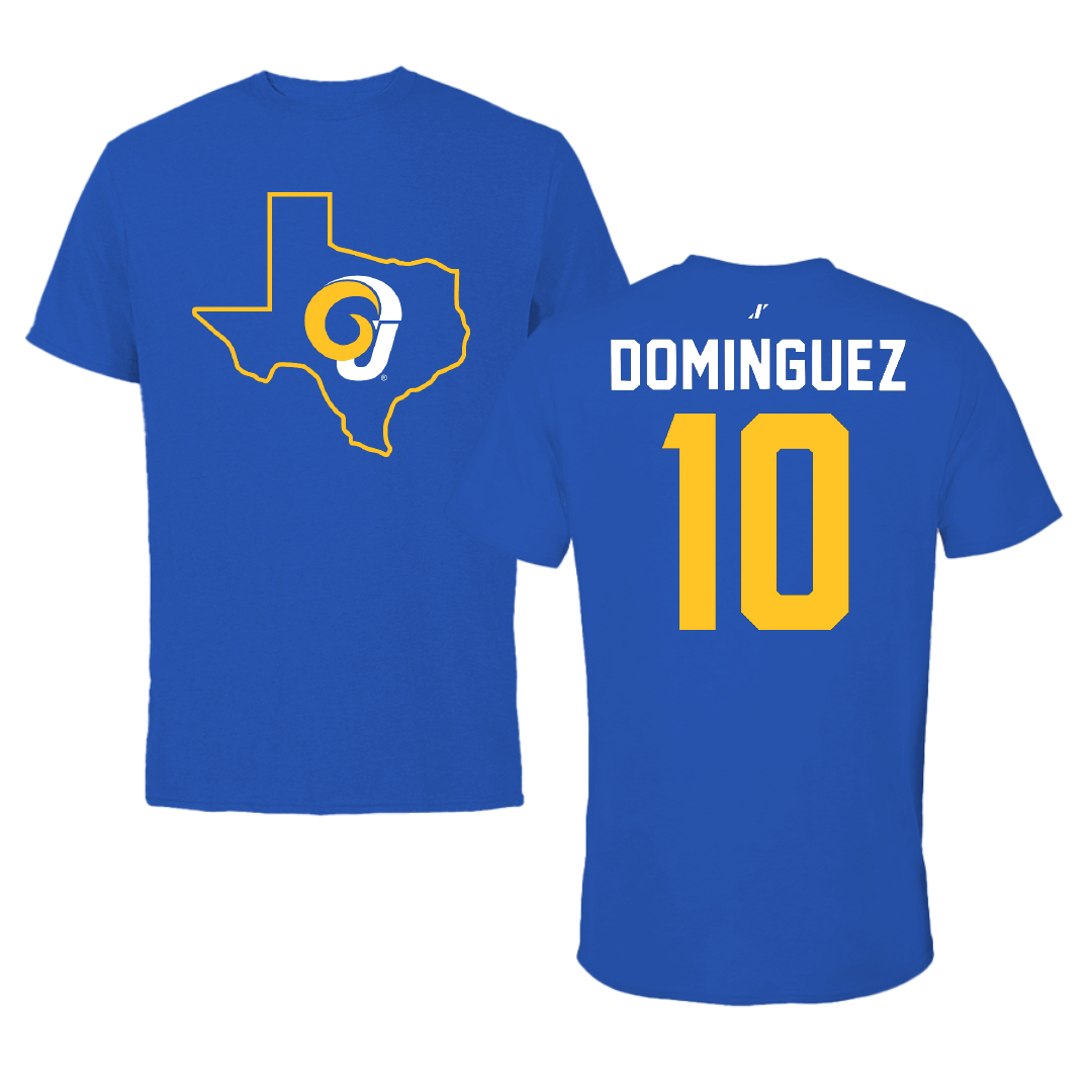 Angelo State University Football Blue State Tee - #10 Athen Dominguez