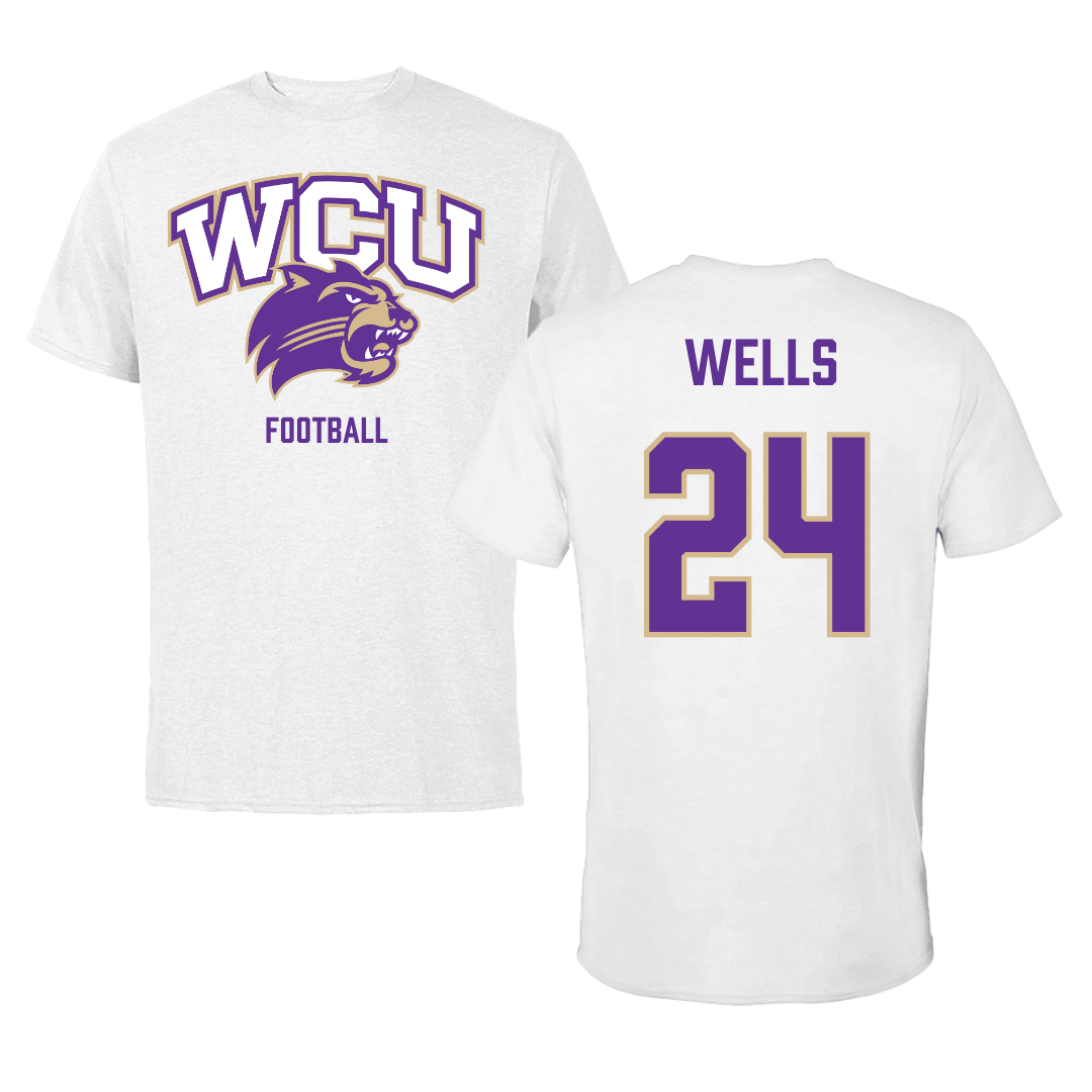Western Carolina University Football White Performance Tee - #24 Zayveon Wells