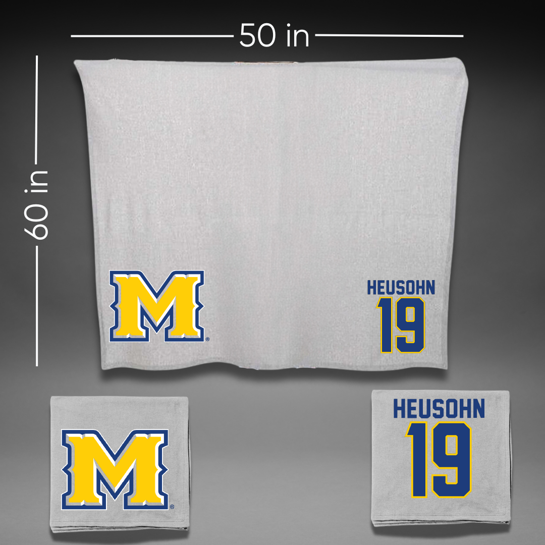 McNeese State University Baseball Gray Blanket - #19 Marcus Heusohn