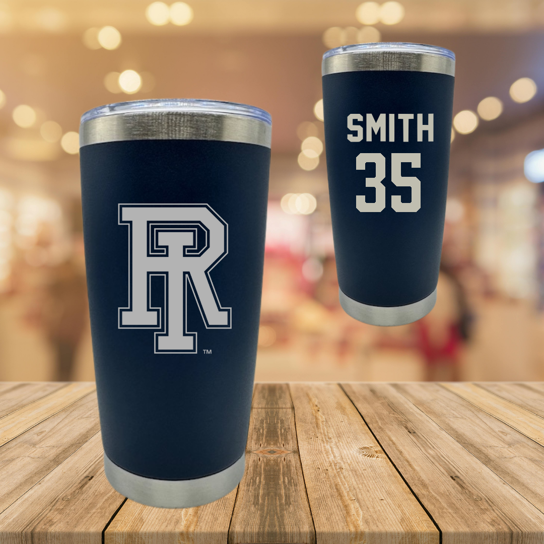 University of Rhode Island Basketball Navy Stainless Steel Tumbler - #35 Jameson Smith