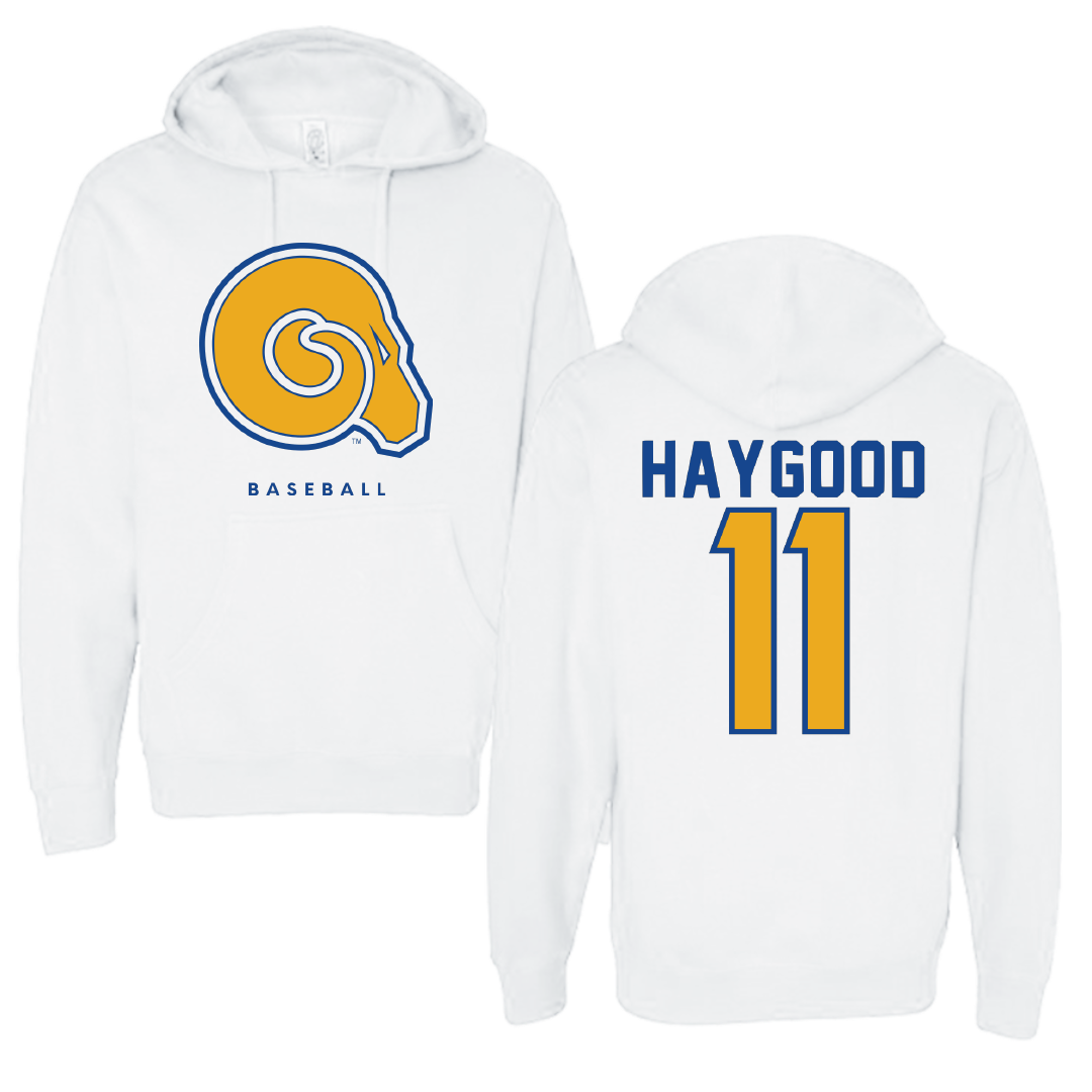 Albany State University Baseball White Hoodie - #11 Isaiah Haygood