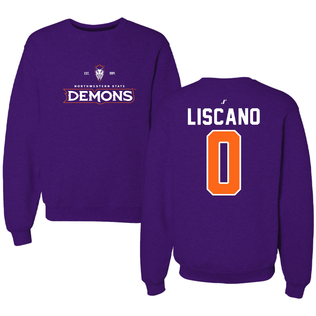 Northwestern State University Softball Purple General Crewneck - #0 Mia Liscano