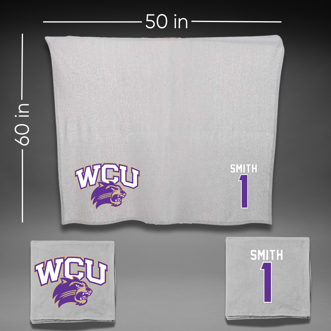 Western Carolina University Baseball Gray Blanket - #1 Elijah Smith