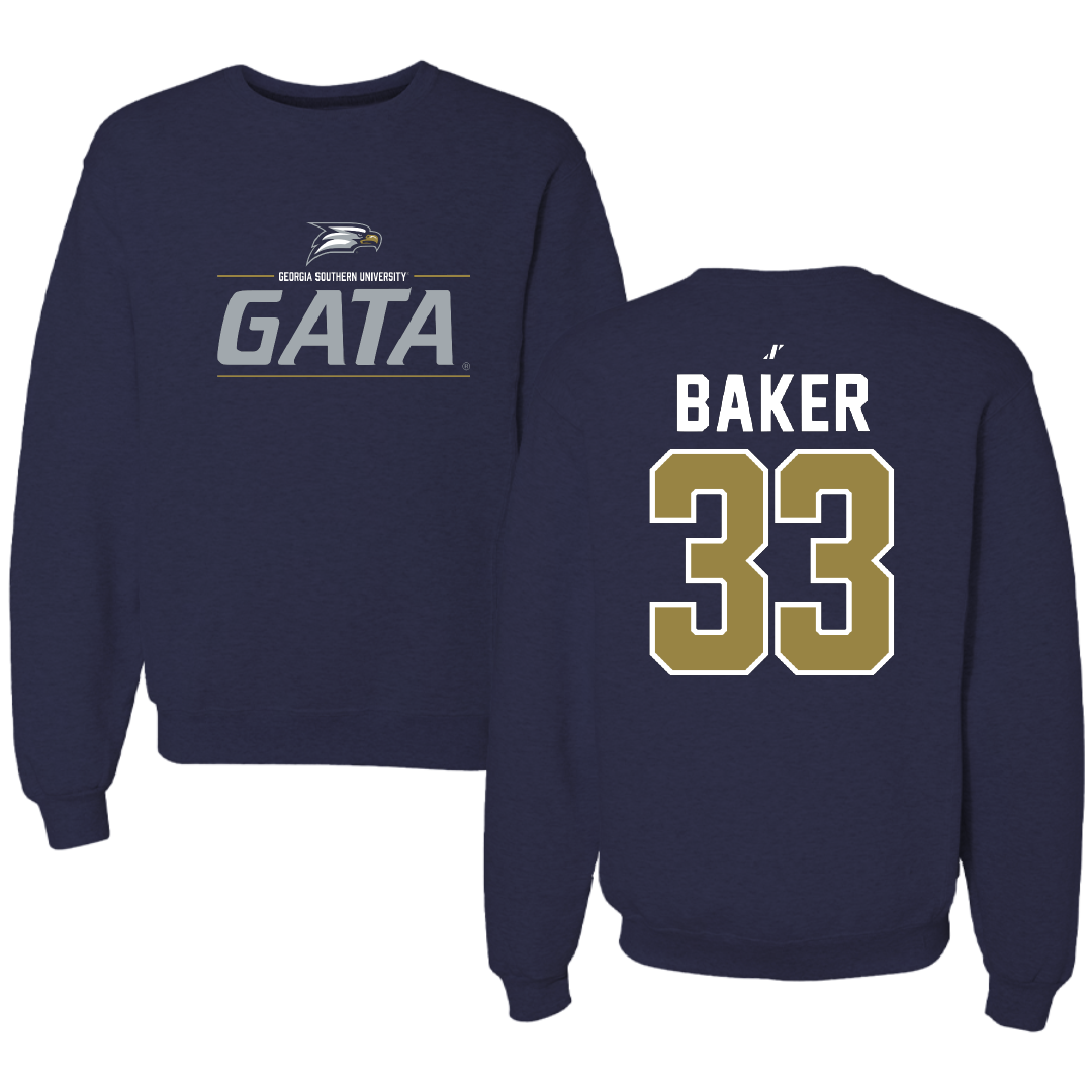 Georgia Southern University Football Navy General Crewneck - #33 Bryce Baker