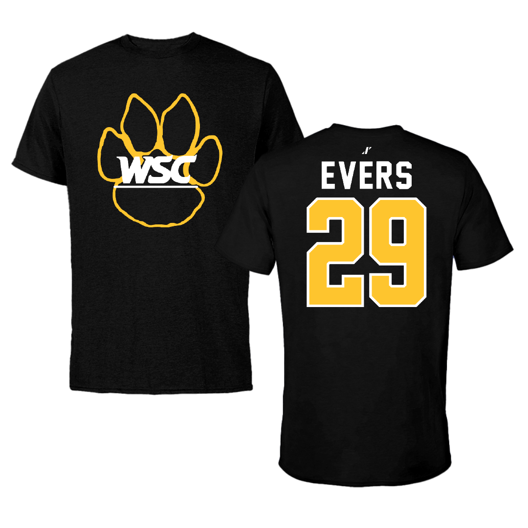 Wayne State College (Nebraska) Soccer Black Tee - #29 Abby Evers