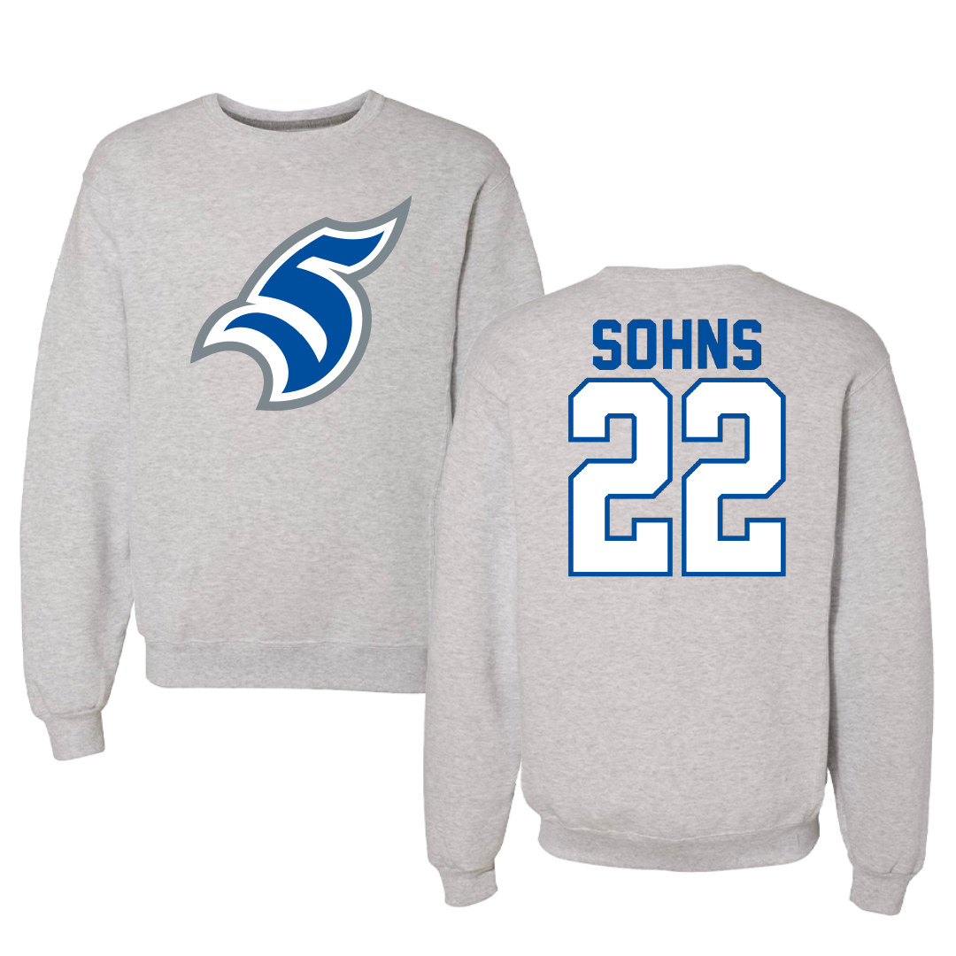 Thomas More University Football Gray Crewneck - #22 Hunter Sohns