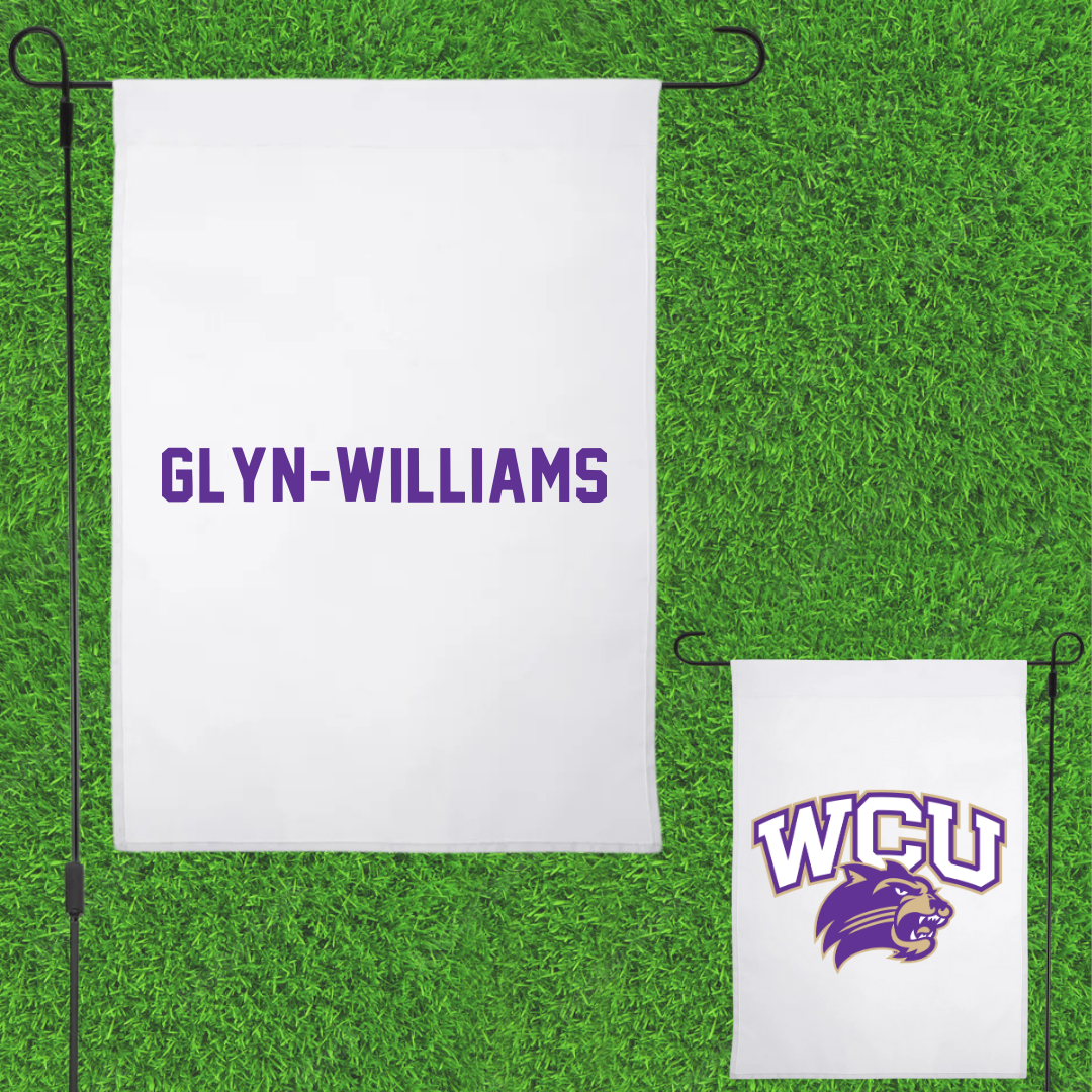 Western Carolina University TF and XC White Garden Flag - Joshuah Glyn-Williams